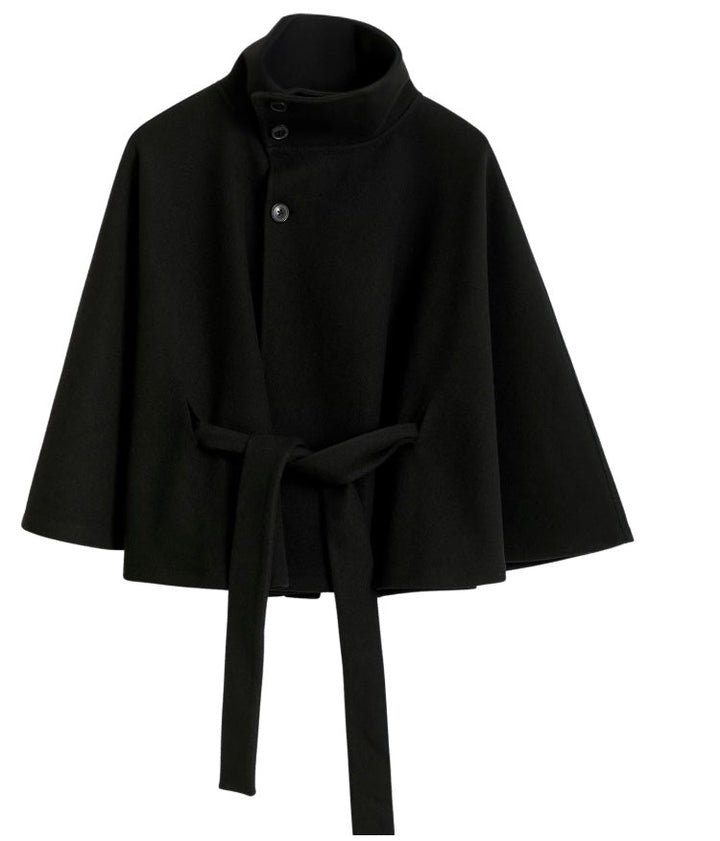 Ivanna Manteau Laine Femme – Col Haut Élégant avec Ceinture Amovible & Coupe Décontractée