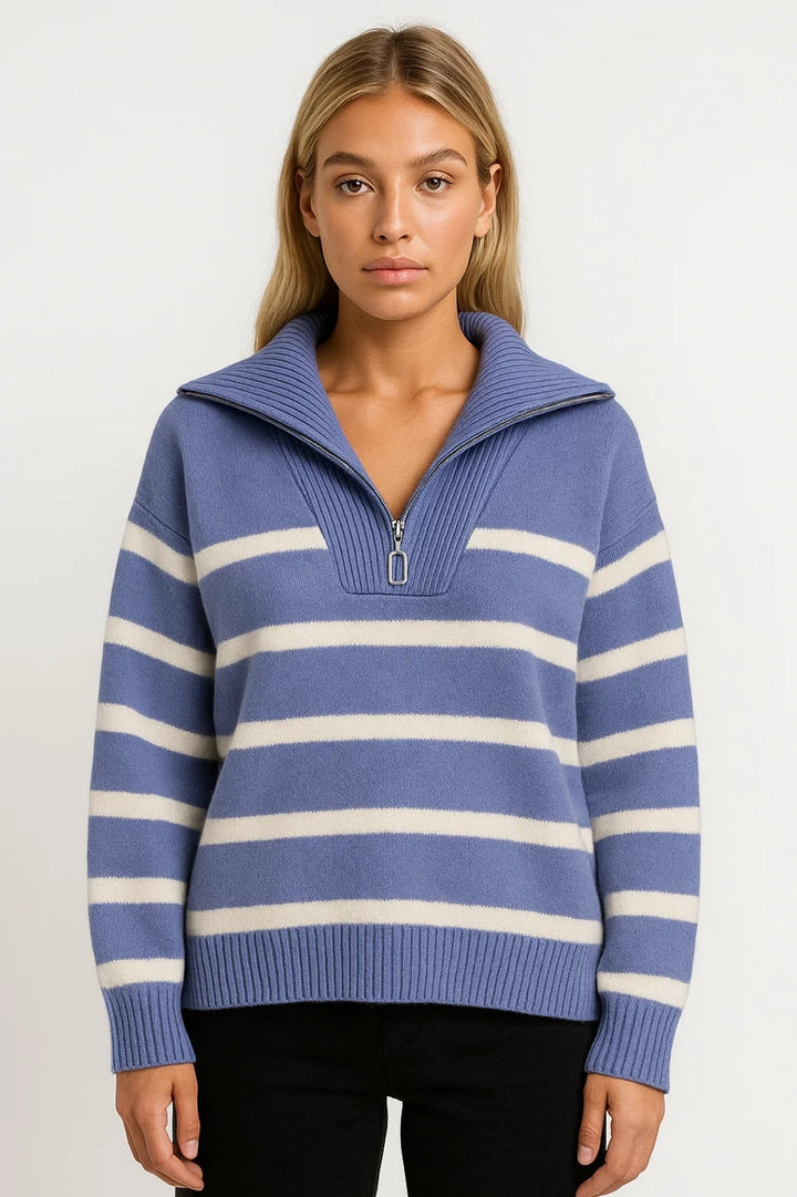 KAIRIS | MAGLIONE A RIGHE CON COLLO ZIP