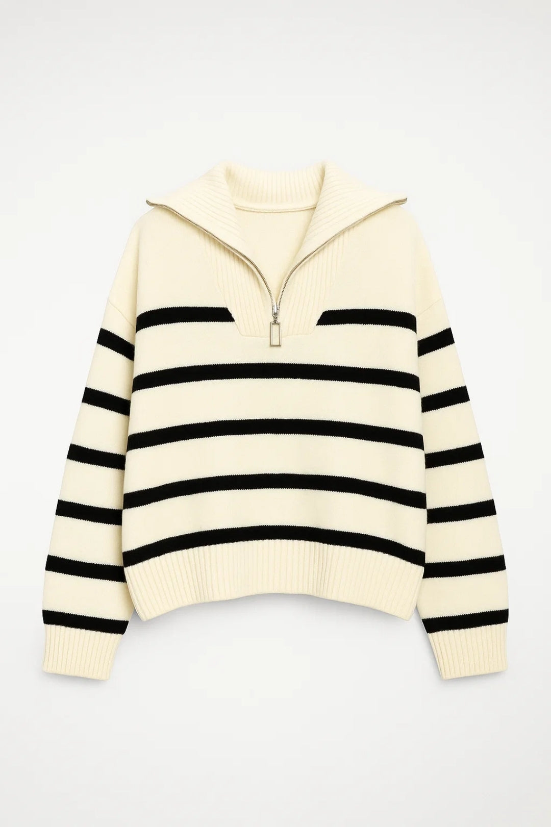 KAIRIS | MAGLIONE A RIGHE CON COLLO ZIP