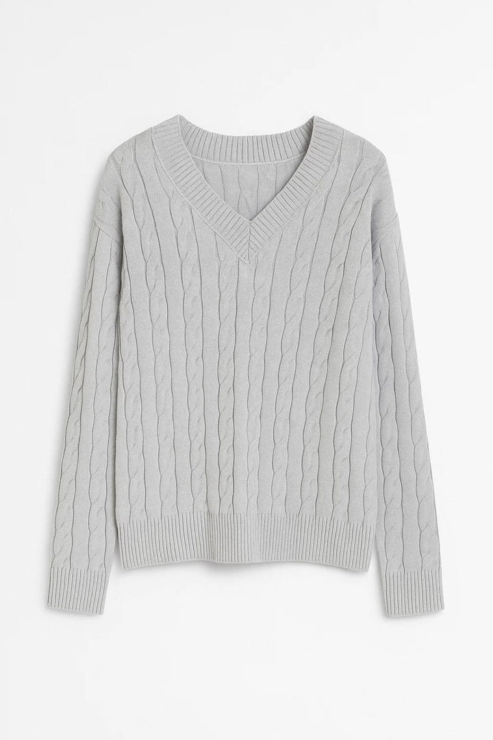 SUNNIVA | MAGLIONE A TRECCE CON SCOLLO A V