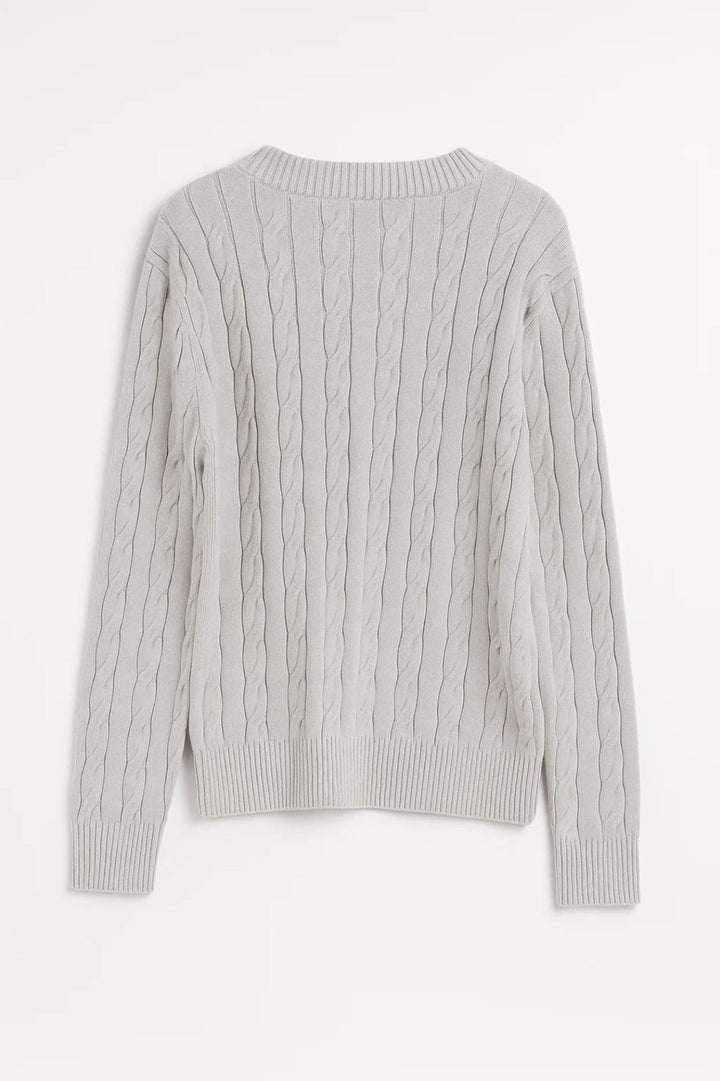 SUNNIVA | MAGLIONE A TRECCE CON SCOLLO A V