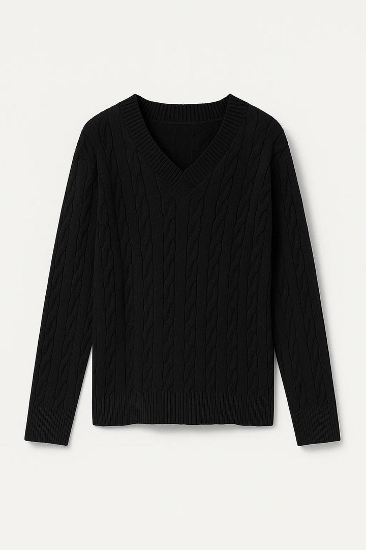 SUNNIVA | MAGLIONE A TRECCE CON SCOLLO A V