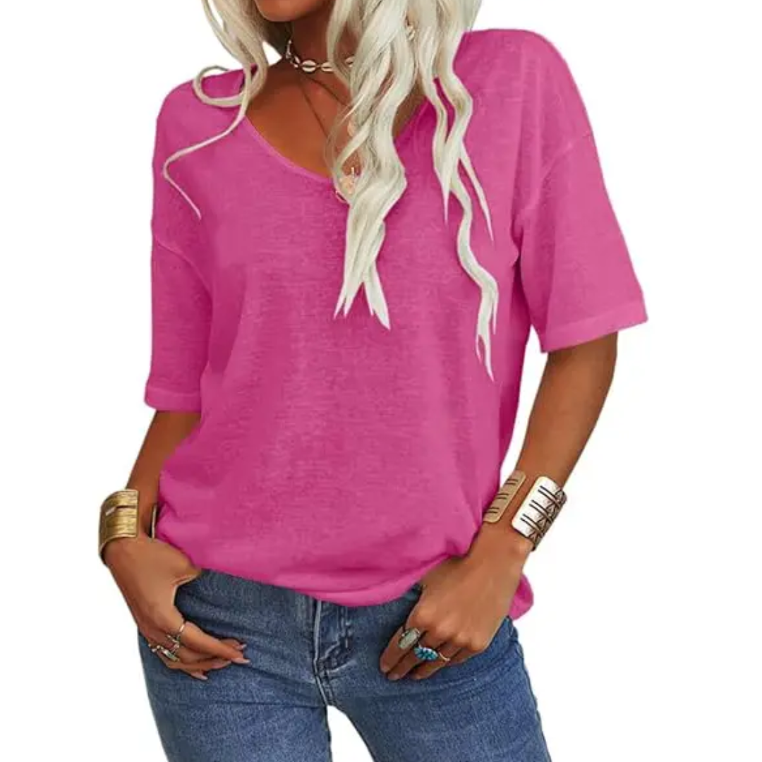 KATIE™ – T-Shirt Essenziale Relaxed con Scollatura a V