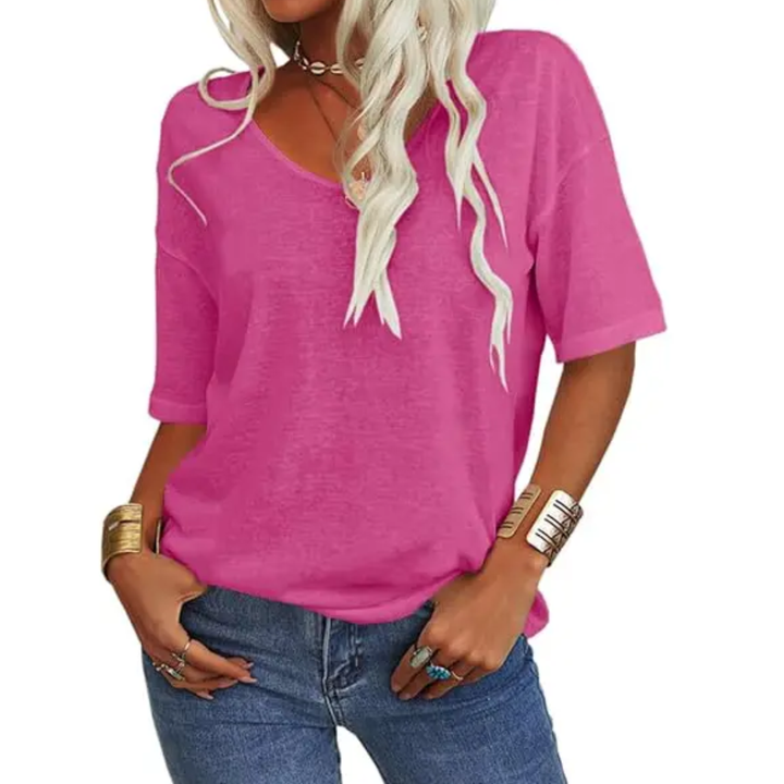 KATIE™ – T-Shirt Essenziale Relaxed con Scollatura a V