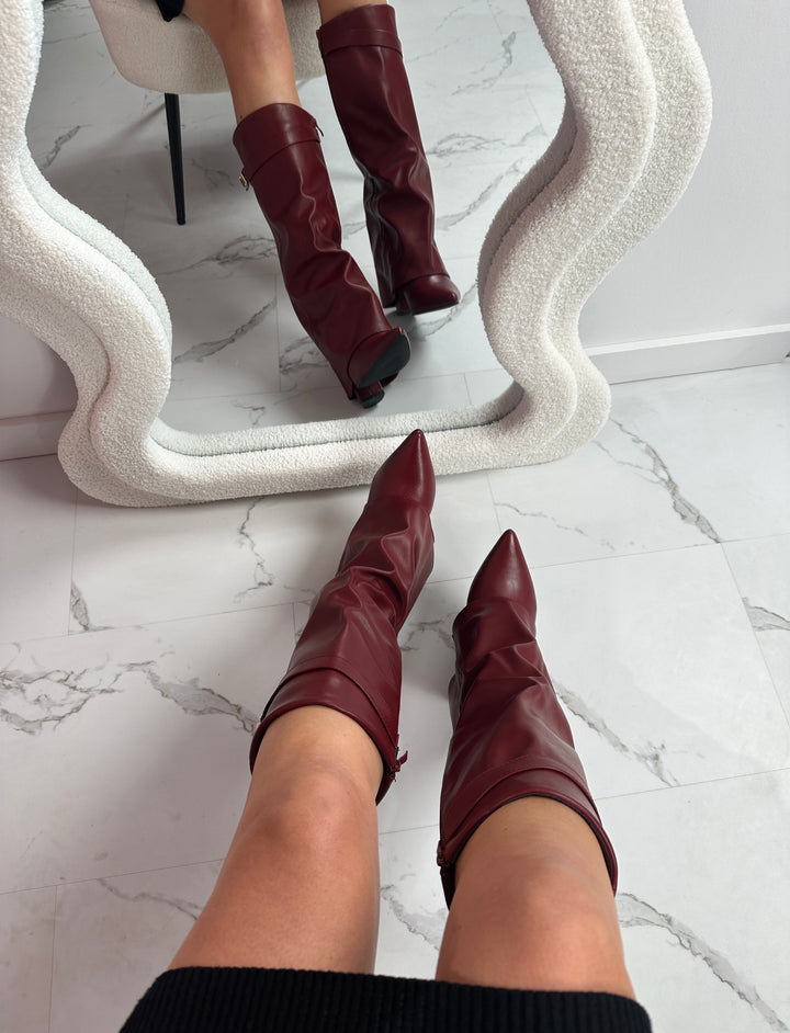 ELOISE™ - Stivali in Pelle Borgogna