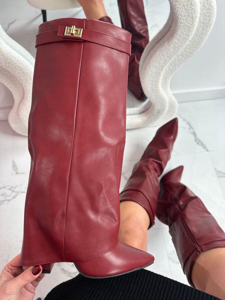 ELOISE™ - Stivali in Pelle Borgogna