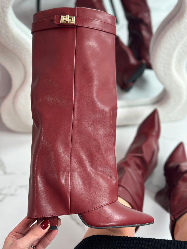 ELOISE™ - Stivali in Pelle Borgogna