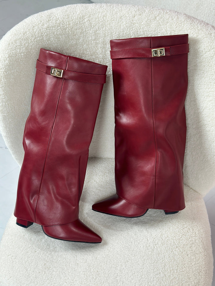 ELOISE™ - Stivali in Pelle Borgogna