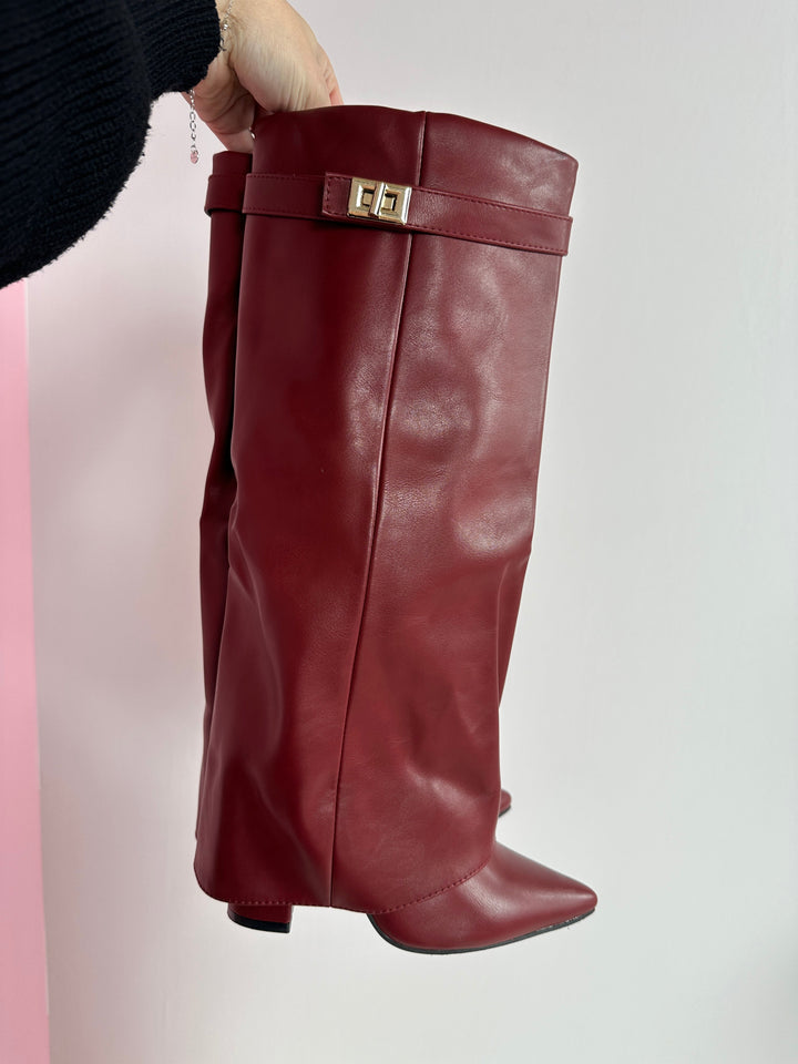 ELOISE™ - Stivali in Pelle Borgogna