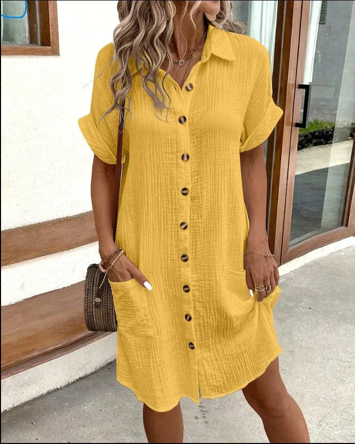 Minke | Abito Camicia Leggero per Donna Estivo con Chiusura a Bottone