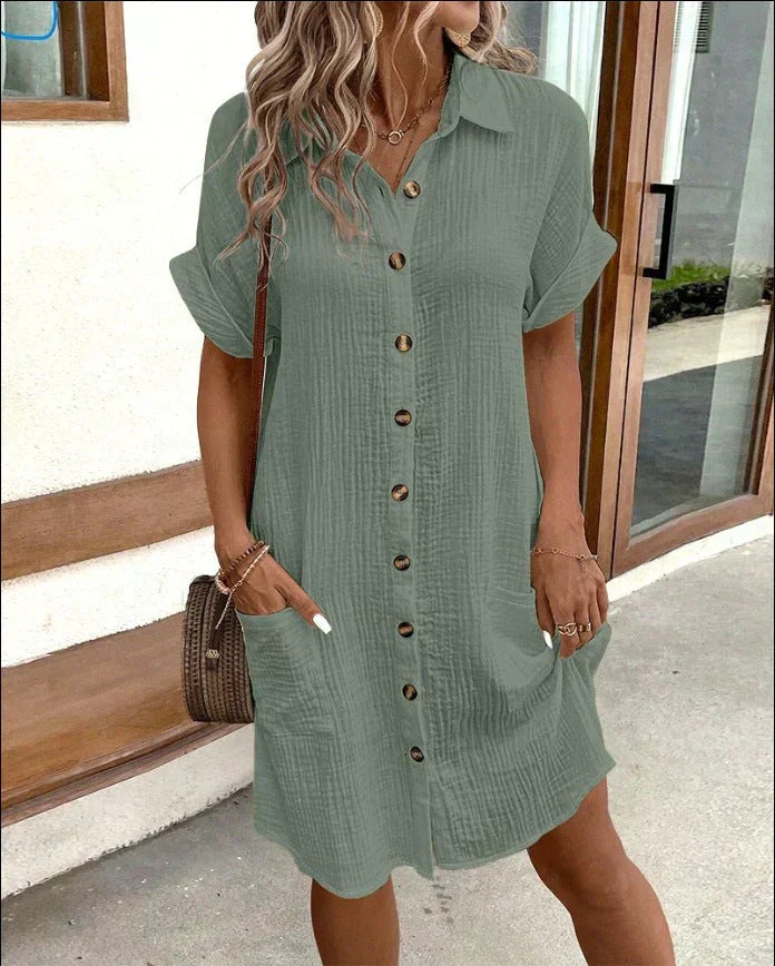 Minke | Abito Camicia Leggero per Donna Estivo con Chiusura a Bottone