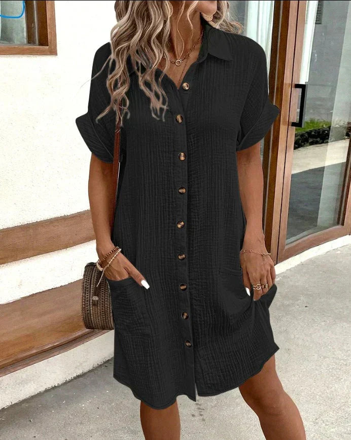 Minke | Abito Camicia Leggero per Donna Estivo con Chiusura a Bottone
