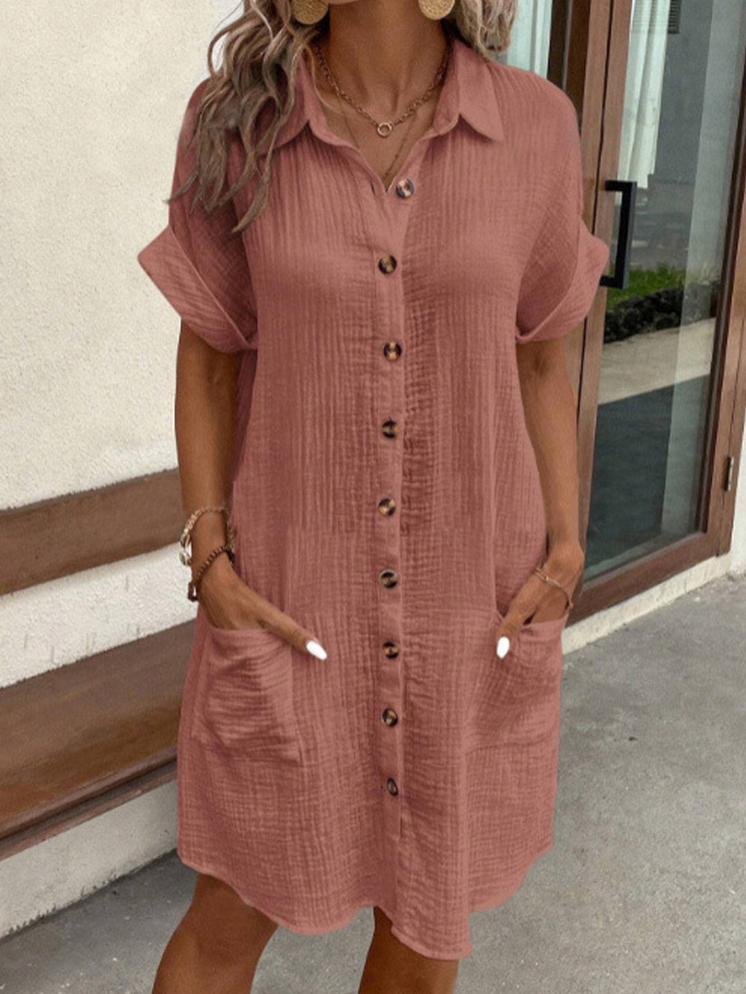 Minke | Abito Camicia Leggero per Donna Estivo con Chiusura a Bottone