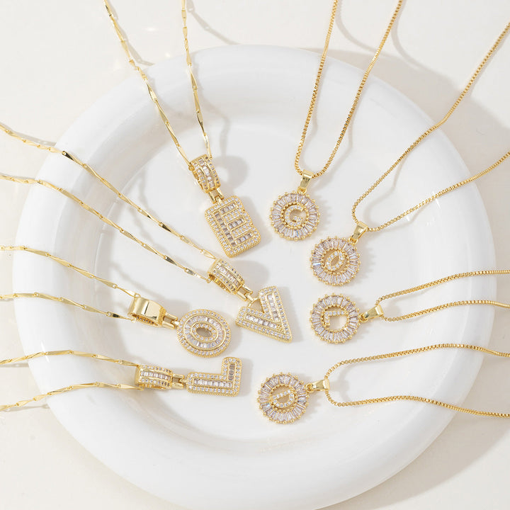 AISHA™ - Elegante Collana con Pendenti a Lettera Iniziale in 2 Pezzi