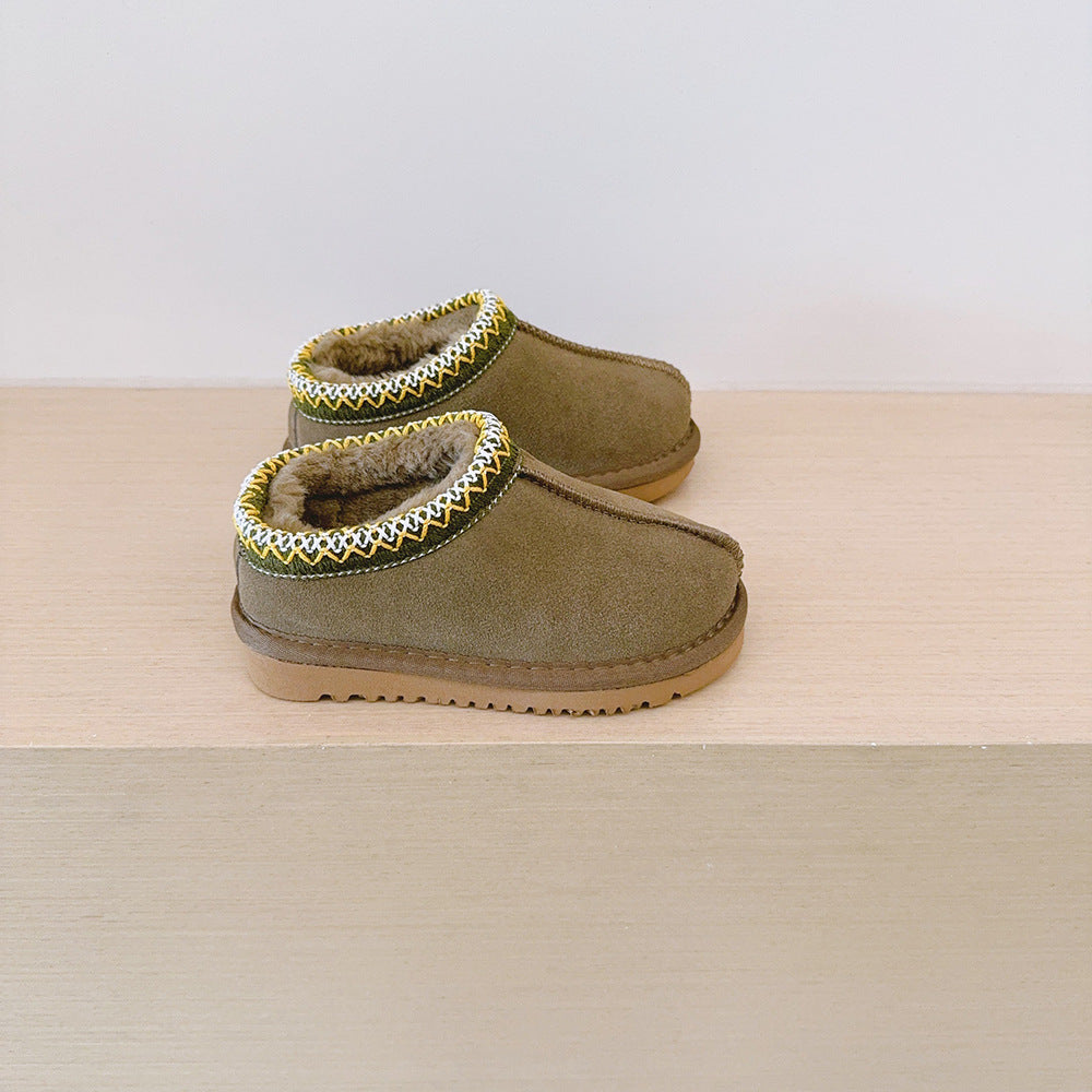 Halo | Comodi Pantofole Esterni in Suede Fluffy Intrecciati
