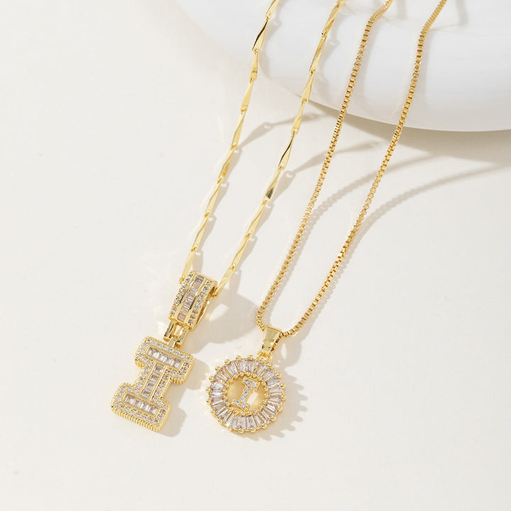 AISHA™ - Elegante Collana con Pendenti a Lettera Iniziale in 2 Pezzi