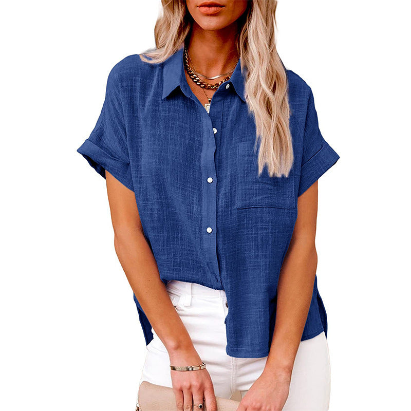 AUDRINE™ – Blusa Button-Up Casual e Confortevole