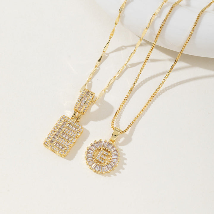 AISHA™ - Elegante Collana con Pendenti a Lettera Iniziale in 2 Pezzi