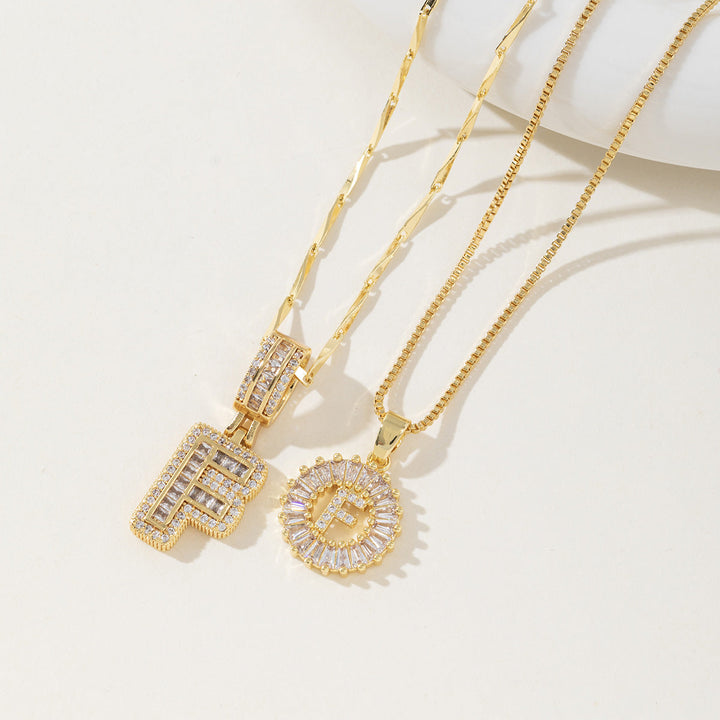 AISHA™ - Elegante Collana con Pendenti a Lettera Iniziale in 2 Pezzi
