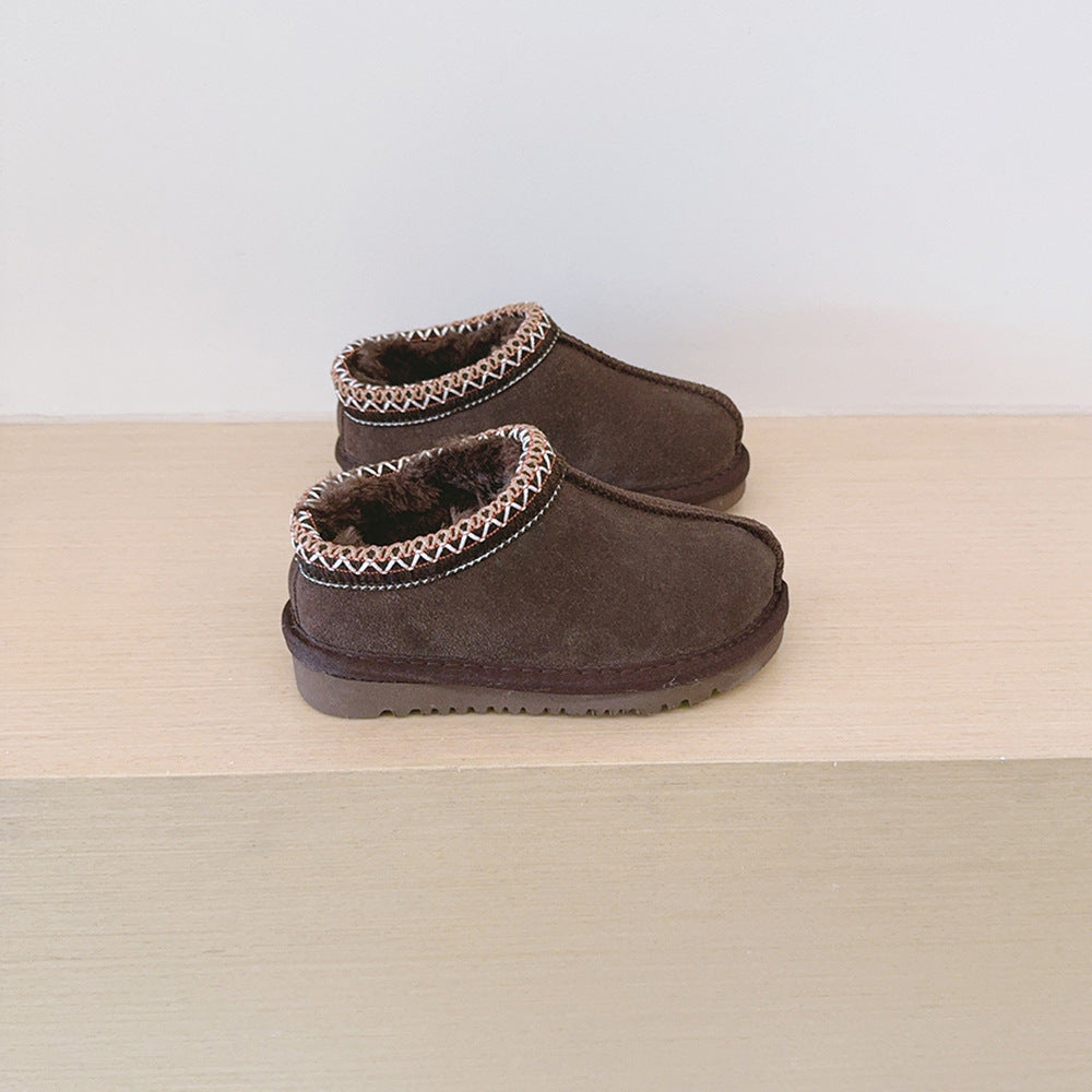 Halo | Comodi Pantofole Esterni in Suede Fluffy Intrecciati