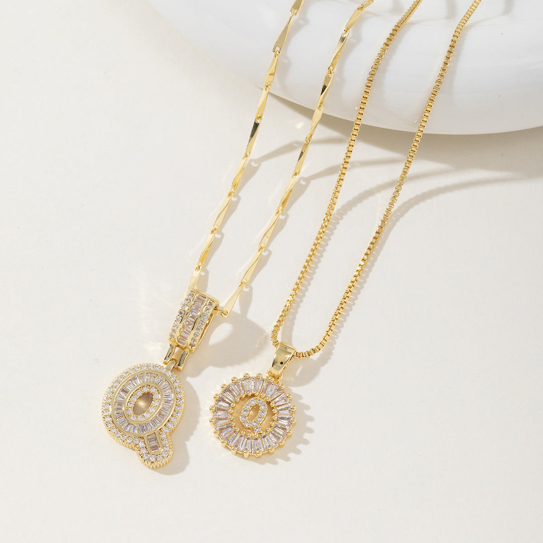 AISHA™ - Elegante Collana con Pendenti a Lettera Iniziale in 2 Pezzi