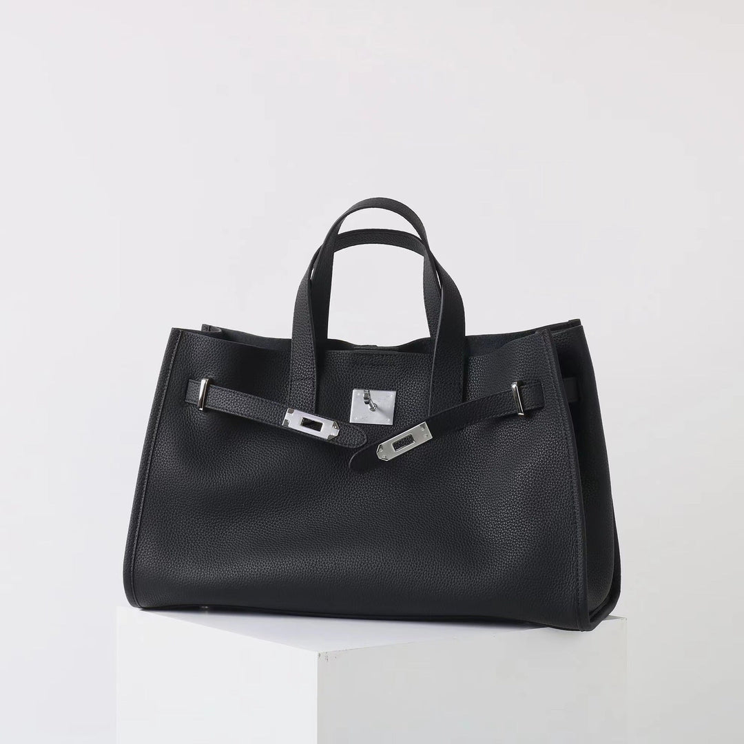 BEVERLEY™ - Borsa a Spalla in Vera Pelle di Mucca di Grande Capacità per Lavoro e Viaggi