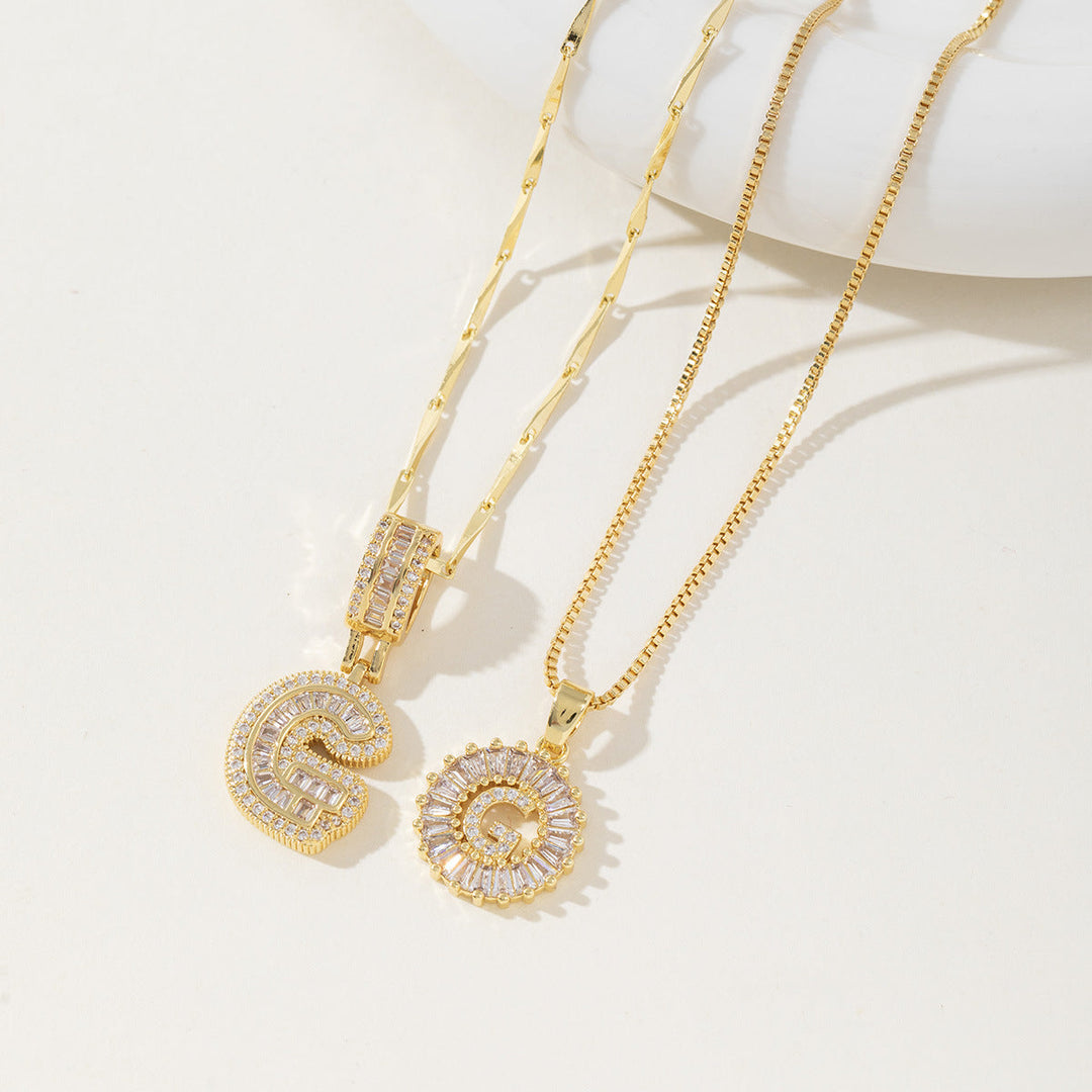 AISHA™ - Elegante Collana con Pendenti a Lettera Iniziale in 2 Pezzi