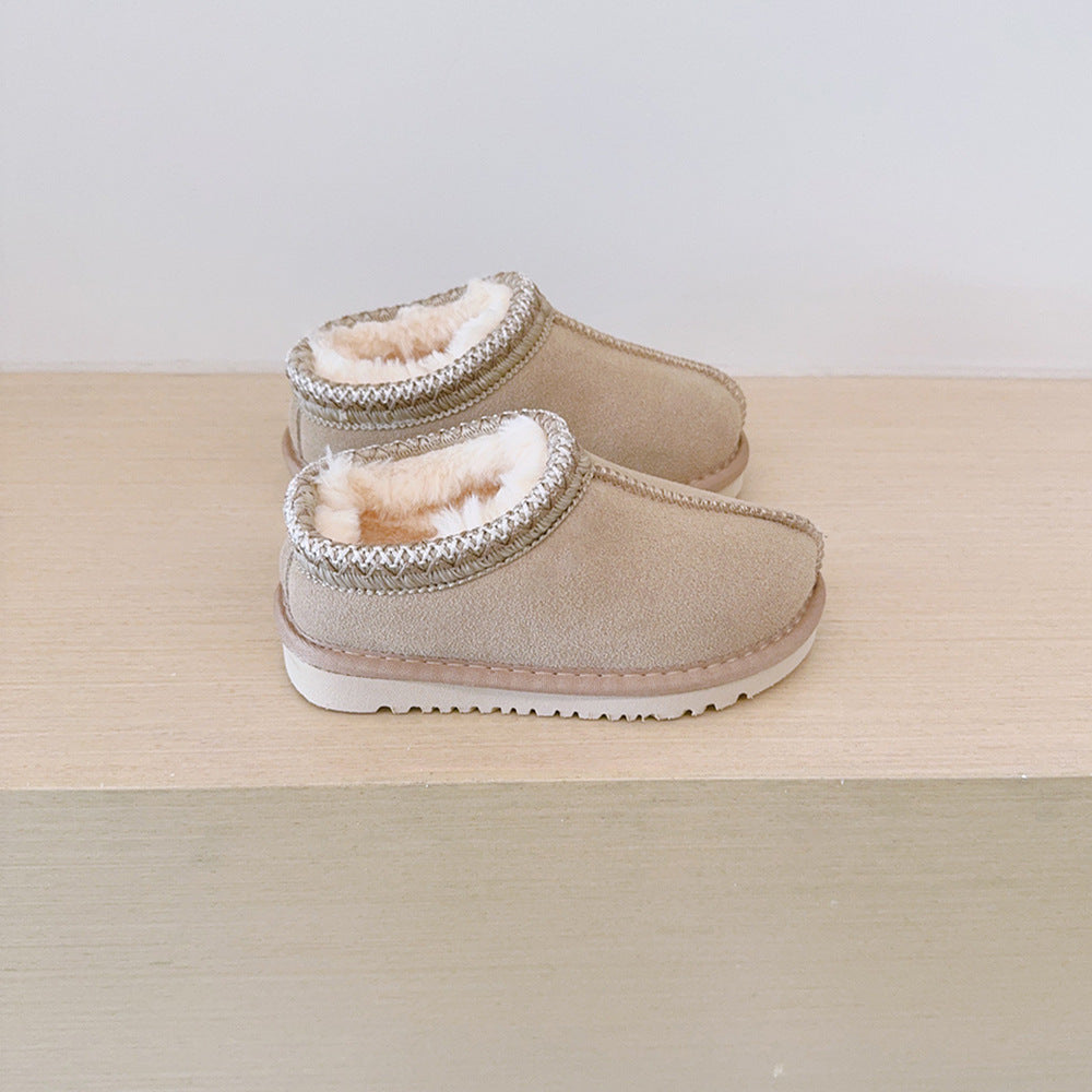 Halo | Comodi Pantofole Esterni in Suede Fluffy Intrecciati