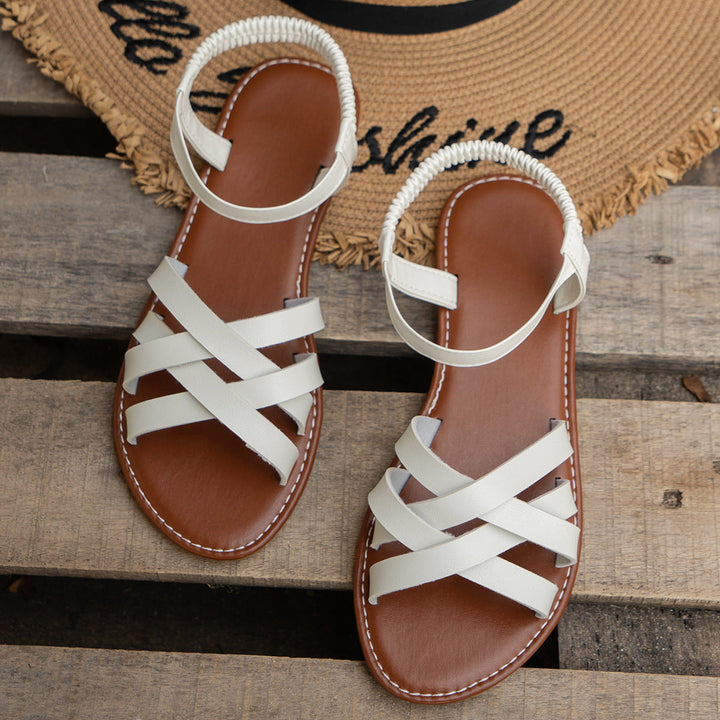 LOWITA™ – Sandali Piani Incrociati Antiscivolo Casual