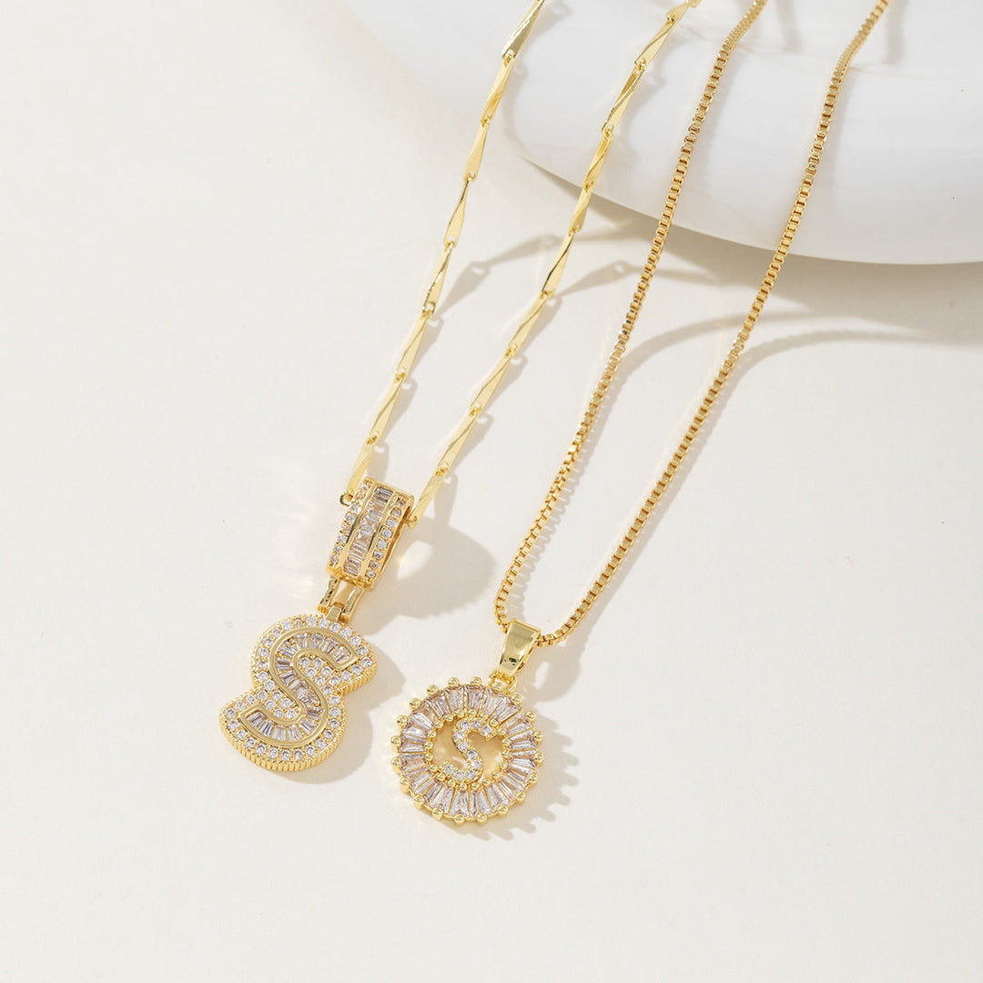 AISHA™ - Elegante Collana con Pendenti a Lettera Iniziale in 2 Pezzi
