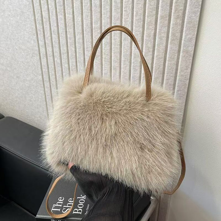 Christy | Borsa in Pelliccia Sintetica con Manico e Tracolla