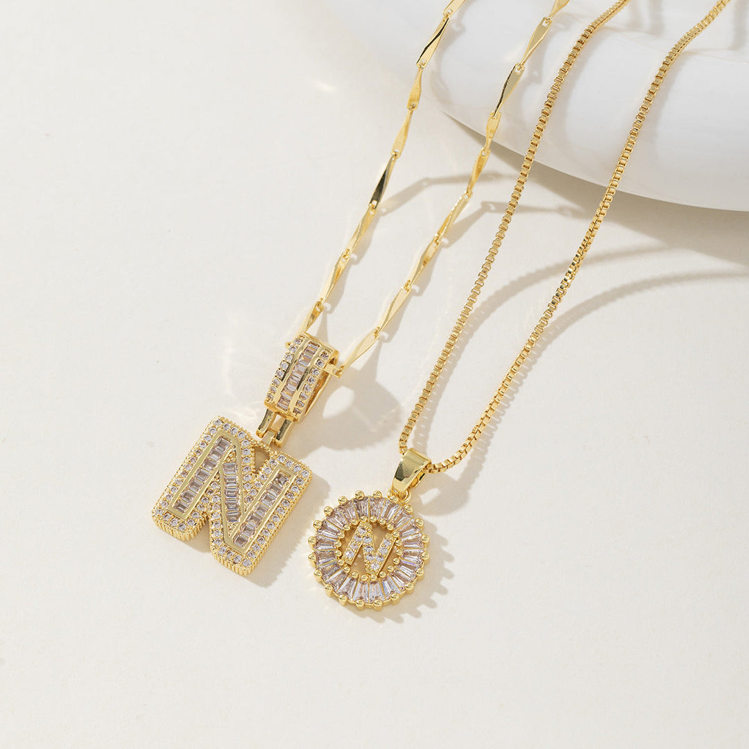AISHA™ - Elegante Collana con Pendenti a Lettera Iniziale in 2 Pezzi