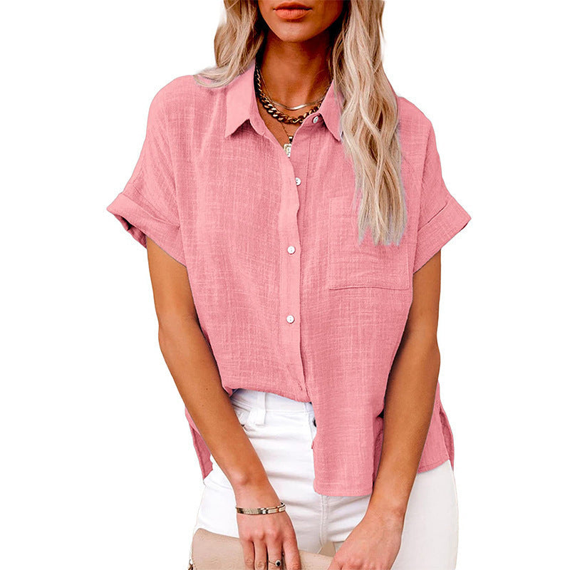 AUDRINE™ – Blusa Button-Up Casual e Confortevole
