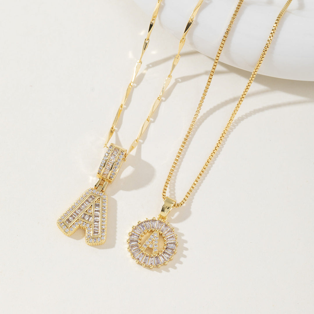 AISHA™ - Elegante Collana con Pendenti a Lettera Iniziale in 2 Pezzi