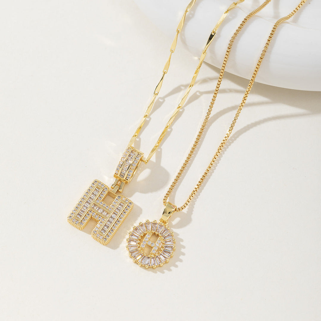 AISHA™ - Elegante Collana con Pendenti a Lettera Iniziale in 2 Pezzi