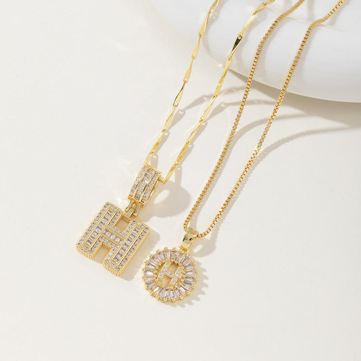 AISHA™ - Elegante Collana con Pendenti a Lettera Iniziale in 2 Pezzi