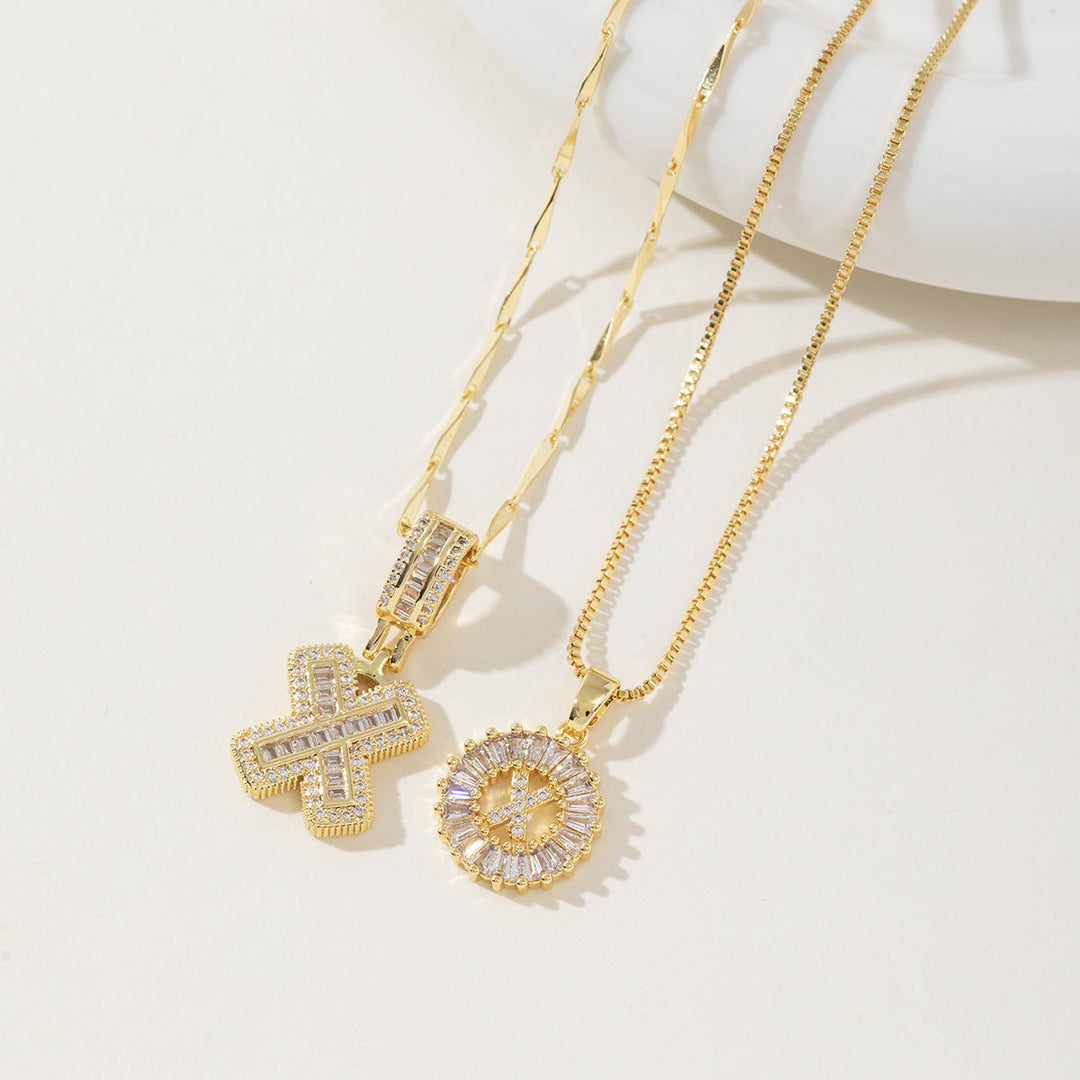 AISHA™ - Elegante Collana con Pendenti a Lettera Iniziale in 2 Pezzi