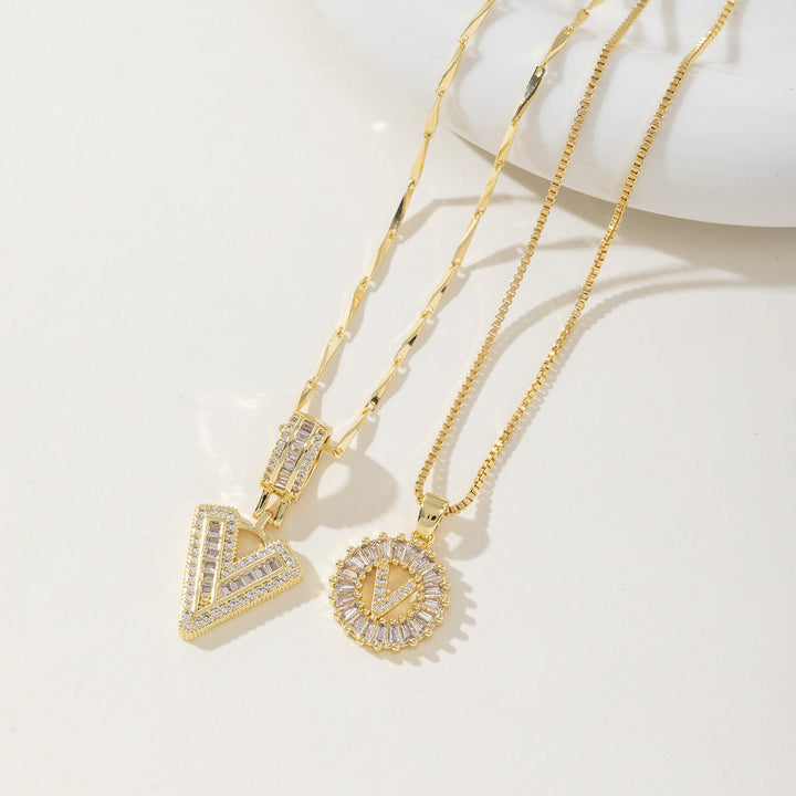 AISHA™ - Elegante Collana con Pendenti a Lettera Iniziale in 2 Pezzi