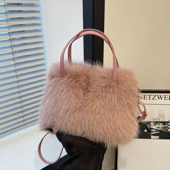 Christy | Borsa in Pelliccia Sintetica con Manico e Tracolla