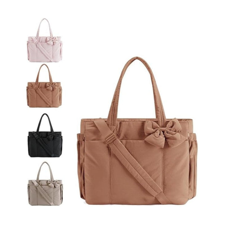 MARVA™ - Borsa a Spalla Compact Bow per Donna, Carina e Morbida