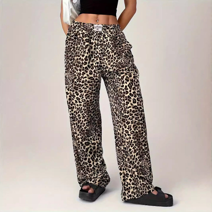 LIEZEL™ – Pantaloni Leopardati Comodi a Gamba Dritta