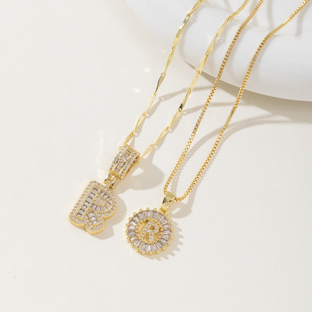 AISHA™ - Elegante Collana con Pendenti a Lettera Iniziale in 2 Pezzi