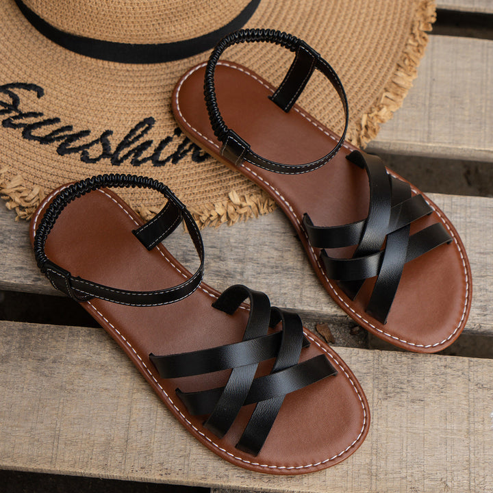 LOWITA™ – Sandali Piani Incrociati Antiscivolo Casual