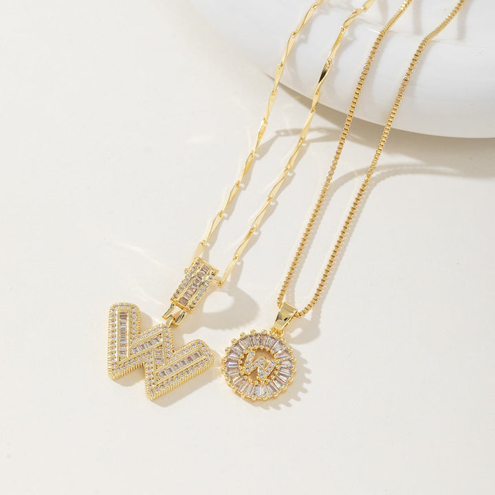 AISHA™ - Elegante Collana con Pendenti a Lettera Iniziale in 2 Pezzi