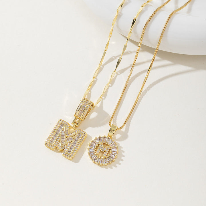 AISHA™ - Elegante Collana con Pendenti a Lettera Iniziale in 2 Pezzi