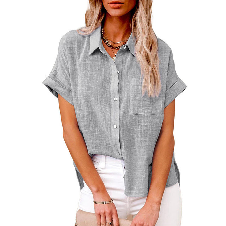 AUDRINE™ – Blusa Button-Up Casual e Confortevole