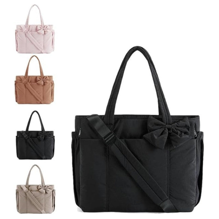 MARVA™ - Borsa a Spalla Compact Bow per Donna, Carina e Morbida