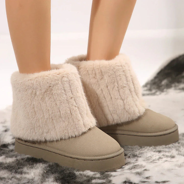 VANESSA™ - Stivali da Neve da Donna Corti in Pelliccia Sintetica Foderati con Piattaforma Invernale