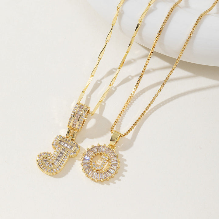 AISHA™ - Elegante Collana con Pendenti a Lettera Iniziale in 2 Pezzi