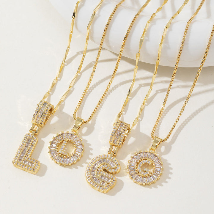 AISHA™ - Elegante Collana con Pendenti a Lettera Iniziale in 2 Pezzi
